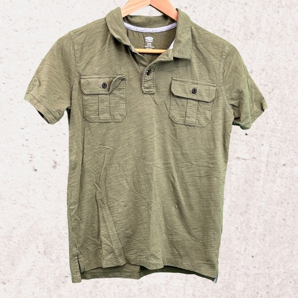 Old Navy Green Casual Button Down Shirt Relaxed Fit - Picture 1 of 3